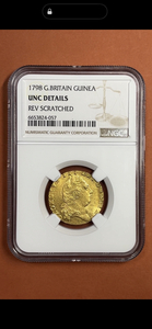 1798年 英国 イギリス ジョージ3世 金貨 ギニー金貨 UNC DETAILS NGC スペードギニー スペード 鑑定済み