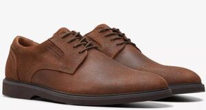 送料無料 CLARKS 28cm 軽量 プレーン チップ ビジネス スニーカー コーラ スエード レースアップ レザー スーツ オフィス ブーツ XXX154