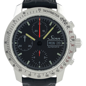 ジン Sinn アウトバーン 303 腕時計 SS レザー 自動巻き ブラック メンズ 【中古】