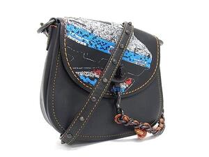 1円 ■美品■ COACH コーチ 20115 レザー ターンロック ワンショルダー ミニバッグ クロスボディ 斜め掛け ブラック系 FJ1805