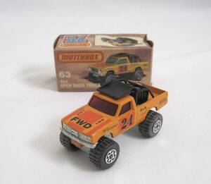 ＊MATCHBOX マッチボックス　ミニカー 75 70~80年代　箱イラスト 63 OPEN BACK TRUCKオープンバックトラック レズニー　イングランド製