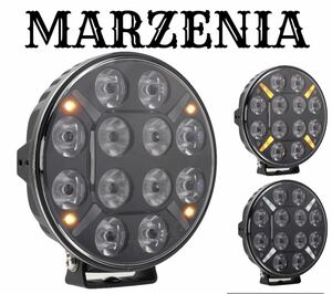 marzenia 2個セット　丸型　LEDダークナイト インテンス LED アンバー　ホワイト　ポジションライト　警告灯付 トラック　ボルボ　スカニア