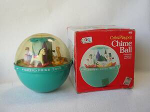 フィッシャープライス　トイズ 　チャイムボール 元箱付 ヴィンテージ おもちゃ １９７０年代　 Chime Ball Fisher Price Toys