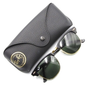 Ray-Ban レイバン サングラス RB3016 CLUBMASTER クラブマスター ブロウ イタリア製 W0365 ブラック/ゴールド 61001361