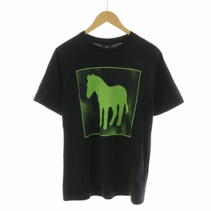 ピーエスポールスミス PS Paul Smith Tシャツ カットソー 半袖 プリント L 黒 ブラック 緑 グリーン /NQ メンズ