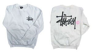 メンズ レディース STUSSY01 スウェット トレーナー プルオーバー ホワイト L カジュアル ストリート 人気 y2k アウター インポート