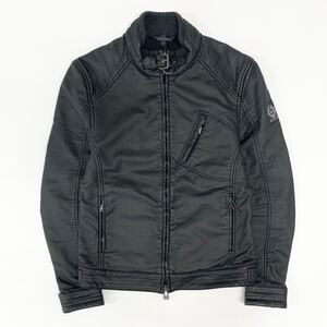 Aa17 BELSTAFF ベルスタッフ コーティング レザージャケット シングルライダース ブラック系 アウター 46 Sサイズ メンズ 紳士服