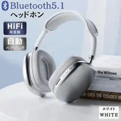 P9 ワイヤレスヘッドホン 白 イヤホン Bluetooth 高音質 ００20