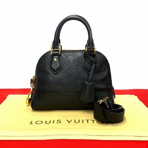 極 美品 LOUIS VUITTON ルイヴィトン モノグラム アンプラント ネオアルマ BB レザー 本革 2way ハンドバッグ ショルダーバッグ 黒 b77-2