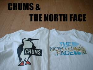 即戦力2着セットCHUMS & THE NORTH FACEクルーネックTシャツLブービーTNF白ホワイト正規CH01-1326チャムスNT31901Xノースフェイス