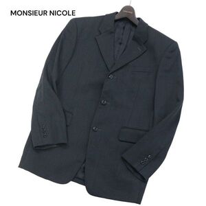 希少! 初期★ MONSIEUR NICOLE ムッシュ ニコル ユキオコバヤシ 通年 3B テーラード ジャケット Sz.48　メンズ グレー　I4T00289_2#O