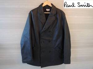 ★Paul Smith★（ポールスミス)中綿入牛革レザーPコート/黒/M