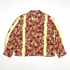 SUN SURF/HIBISCUS L/S AUTHENTIC HAWAIIAN SHIRT/Red/Medium/M22854/サンサーフ/長袖アロハシャツ/レーヨン/東洋エンタープライズ