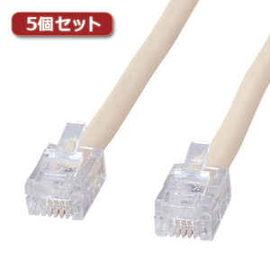 5個セット サンワサプライ シールド付ツイストモジュラーケーブル TEL-ST-10N2X5 /l