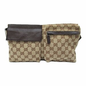 グッチ ウエストバッグ ブランドオフ GUCCI GGキャンバス ウエストバッグ ボディバッグ キャンバス/レザー 中古 メンズ レディース