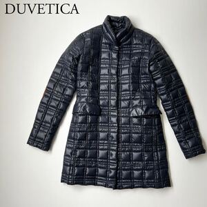 良品 DUVETICA デュベティカ ダウンコート ダウンジャケット ブルゾン　アウター レザーエルボーパッチ 42 レディース