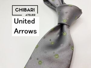 【超美品】United Arrows　ユナイテッドアローズ　ドット柄 ネクタイ 3本以上 送料無料 メンズ シルバーグレイ　1202248