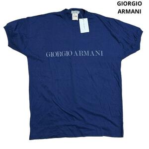 100スタ　GIORGIO ARMANI Tシャツ ネイビー 52 ビッグロゴ　ジョルジオアルマーニ