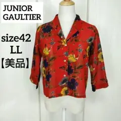 JUNIOR GAULTIER ジュニアゴルチエ シアーシャツ 42 LL 花柄