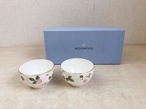 WEDGWOOD ウェッジウッド ワイルド ストロベリー パステル ジャパニーズティーカップ 2個 ★湯呑み 湯呑 カップ ペア いちご 苺 箱付き