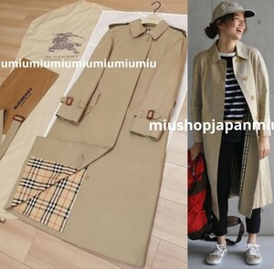 貴重希少●　ヴィンテージバーバリー　バーバリー　 BURBERRY ノバチェック ベルト ロングコート S　カーキ　 トレンチコート　