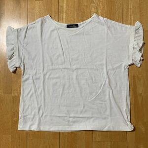 EAST BOY イーストボーイ Tシャツ ホワイト 袖フリル付 WOMEN サイズ 11 ポリエステル65% 綿35% 中古品 送料無料