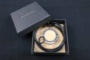 ★【B送900円】620　BVLGARI　ブルガリブルガリ　ネックレス　ペンダント　シルバー925　ペンダントトップ　レザー　革紐　アクセサリー