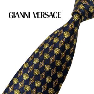 GIANNI VERSACE ネクタイ メドゥーサ柄 ダイヤ柄 ジャンニヴェルサーチ USED 中古 m1546