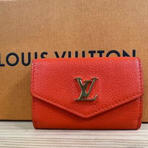 LOUIS VUITTOＮ ヴィトン 美品 ロゴ レザー Ｍ67860 ポルトフォイユ ロックミニ 三つ折り コンパクト 折り畳み 財布 ウォレット 箱 保存袋