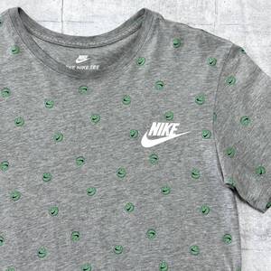 THE NIKE TEE ニコちゃんマーク 総柄 Tシャツ 霜降りボディ ナイキ　　クルーネック 半袖 ショートスリーブ スポーツ タウンユース 玉10068