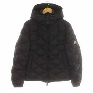 モンクレール MONCLER 17AW MORANDIERES モランデレス ダウン ジャケット フード ジップアップ キルティング 袖ワッペン 1 S 紺 ネイビー C