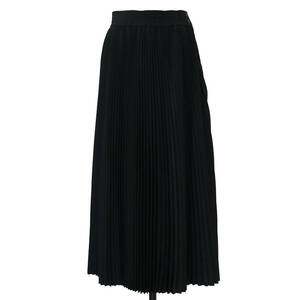 美品 HYKE ハイク スカート ブラック 黒 サイズ:1(S) 24春夏 タフタ プリーツ スカート / TAFFETA PLEATED SKIRT ロング丈 ウエストゴム