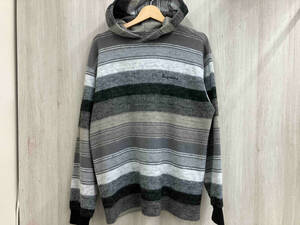 SUPREME ニットパーカー パーカー KNIT STRIPE HOODED グレー Mサイズ