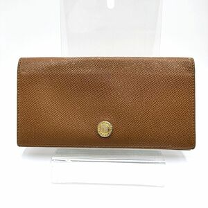 BVLGARI　ブルガリ　ブルガリブルガリ　二つ折り長財布　レザー　キャメル　W18.5　H9.5