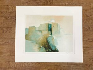 絵画 リトグラフ 肉筆 風景画 アンティーク サイン入り インテリア雑貨 作者不明 額縁なし