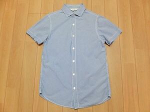 EDIFICE★チェック柄シャツ★ブルー×白★40