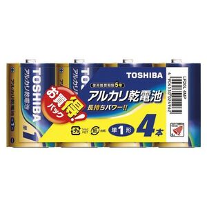 （まとめ買い）東芝 アルカリ乾電池 単一 4本パック LR20L4MP 00022241 〔×5〕