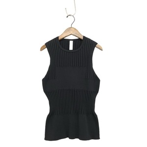 24SS CFCL シーエフシーエル FLUTED SLEEVELESS TOP フル―テッドスリーブレストップ リブカットソー ブラック F CF007KN110