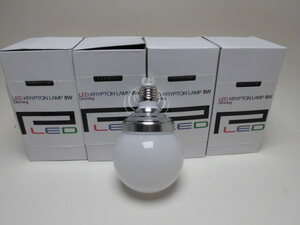 【4個セット】 LEDボール電球　電球色（ウォーム色）　8W（普通電球60W相当）　E26口金（直径9.5×全長15cm）