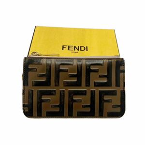 【1円】良品 フェンディ FENDI ズッカ カードケース フラグメントケース カードホルダー コインケース 小銭入れ キーケース レザー ピンク