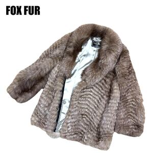 FOX FUR フォックス ファ セーブル 岐阜毛被 リアルファー ハーフコート 高級毛皮 アウター 防寒 11号 着丈74cm