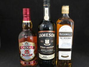 1円～　未開栓　CHIVAS REGAL シーバスリーガル 12年　JAMESON　BUSHMILLS　ウイスキー　700ｍｌ　3本セット