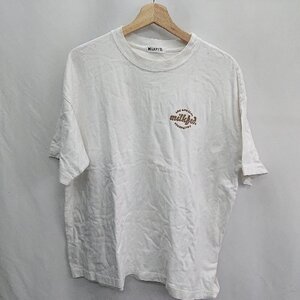 ◇ ⊂Φ MILKFED. ミルクフェド ロゴプリント 半袖 Tシャツ サイズM ホワイト レディース メンズ E