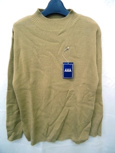 【KCM】har-481★未使用品★【AXA】メンズ　リブニット 長袖セーター　アクリル100％　ベージュ系　サイズ S