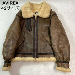 ☆美品☆ AVIREX B-3 42サイズ　フライトジャケット　USA製　メンズ　神サイズ