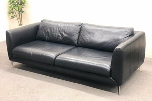 ■BoConcept/ボーコンセプト■Fargo sofa/ファーゴ 3Pソファ レザー 黒 デンマーク 北欧★埼玉発送★