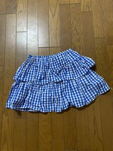 ※ キュロットスカート　スカート　青　チェック　160サイズ