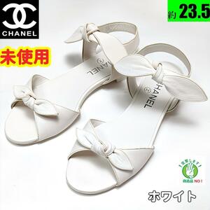 未使用さん　CHANELシャネル　リボンサンダル　36.5C　ホワイト