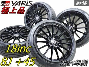 【極上品★無傷】純正 ENKEI製 GXPA16 GRヤリス RZ RS 2024年モデル 18インチ 8J +45 5穴 PCD114.3 ホイール 225/40R18 88W MXPA12 GXPA16