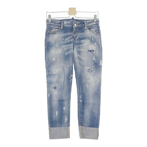 【美品】DSQUARED2 ディースクエアード S75LB0728 デニムパンツ JENNIFER CROPPED JEAN ブルー系 36 [240101121924] レディース